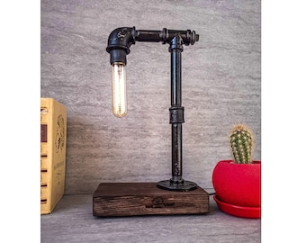 Steampunk desk lamp, Industrial desk lamp, Table lamp, Industrial lighting, Desk lamp, Pipe Desk Lamp, Edison Steampunk lamp, Pipe Lamp