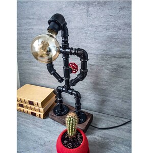 Steampunk desk lamp, Industrial desk lamp, Industrial lighting, Pipeman Pipe lamp, Edison Steampunk lamp, Edison table lamp, Rustic lamp
