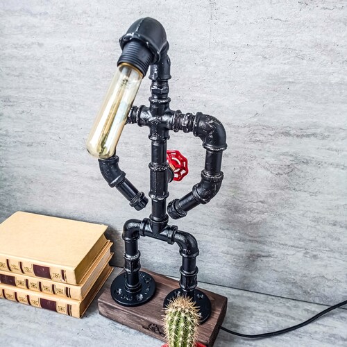 Steampunk shops desk lamp, Industrial desk lamp, Industrial lighting, Pipeman Pipe lamp, Edison Steampunk lamp, Edison table lamp, Rustic lamp