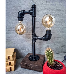 Table lamp, Industrial lighting, Steampunk lighting,  Rustic table lamp, Desk lamp, Pipe Desk Lamp, Edison Steampunk lamp, Pipe Lamp,  Lamp