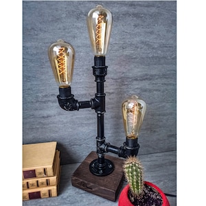 Table lamp, Industrial lighting, Desk lamp, Pipe Desk Lamp, Edison Steampunk lamp, Pipe Lamp,