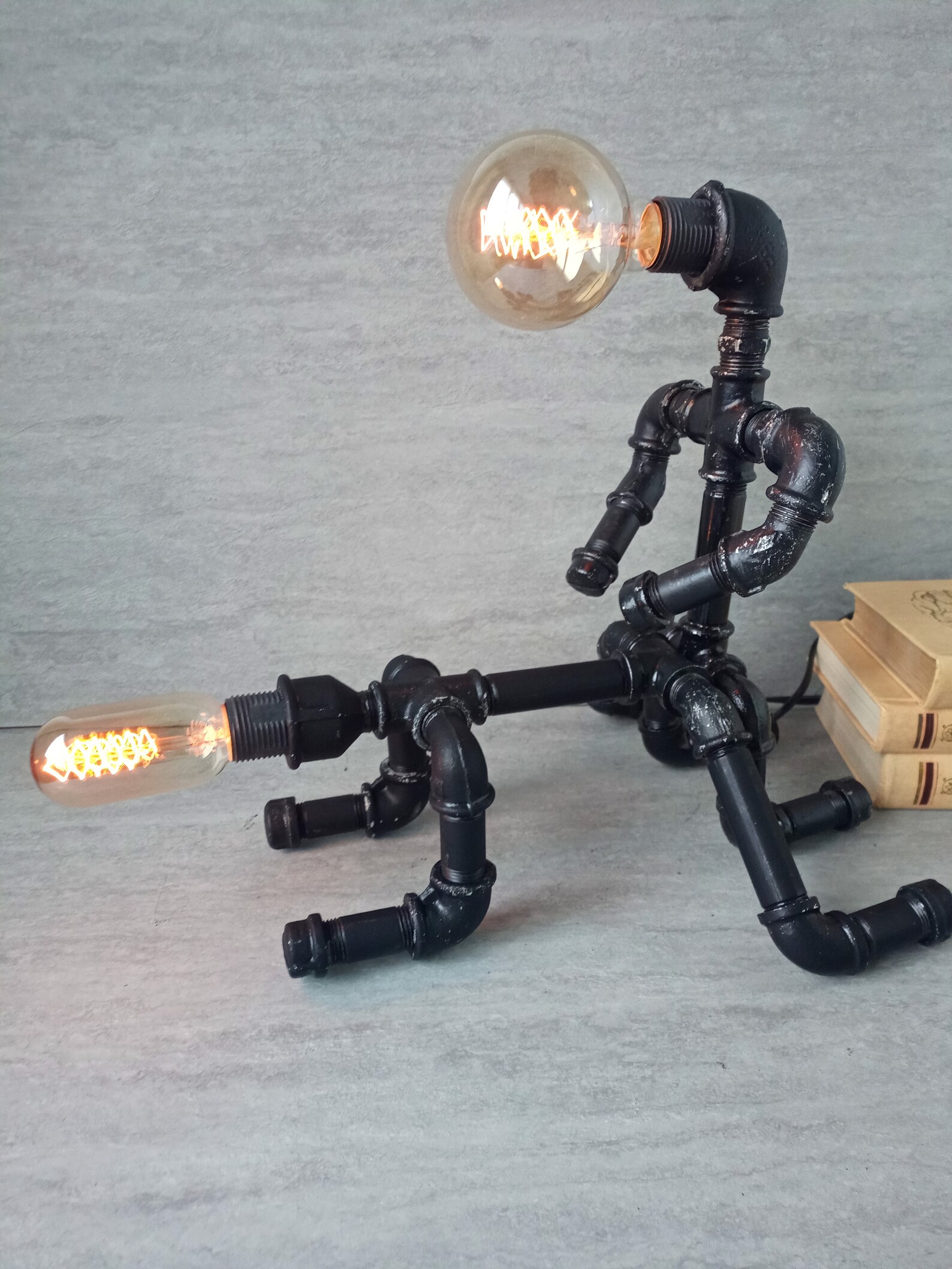 PipeMan Desk LampRobot LampHome for himEdison Etsy