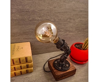 Rustic table lamp, Loft desk lamp, Table lamp, Industrial lighting, Desk lamp, Pipe Desk Lamp, Edison Steampunk lamp, Pipe Lamp, Edison lamp