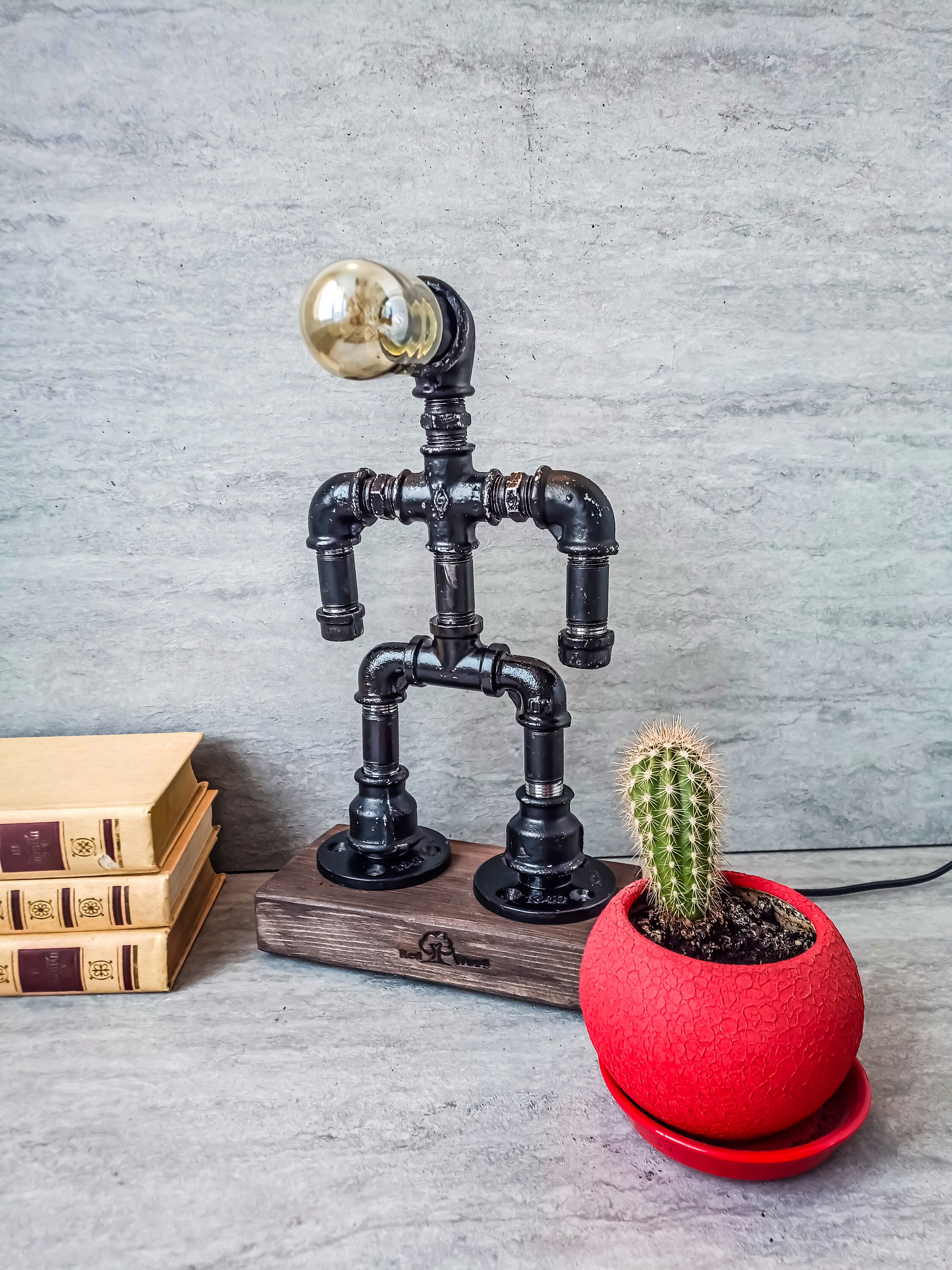 Pipeman Desk Lamp Robot Lamp Accent Desk Lamp Edison | Etsy