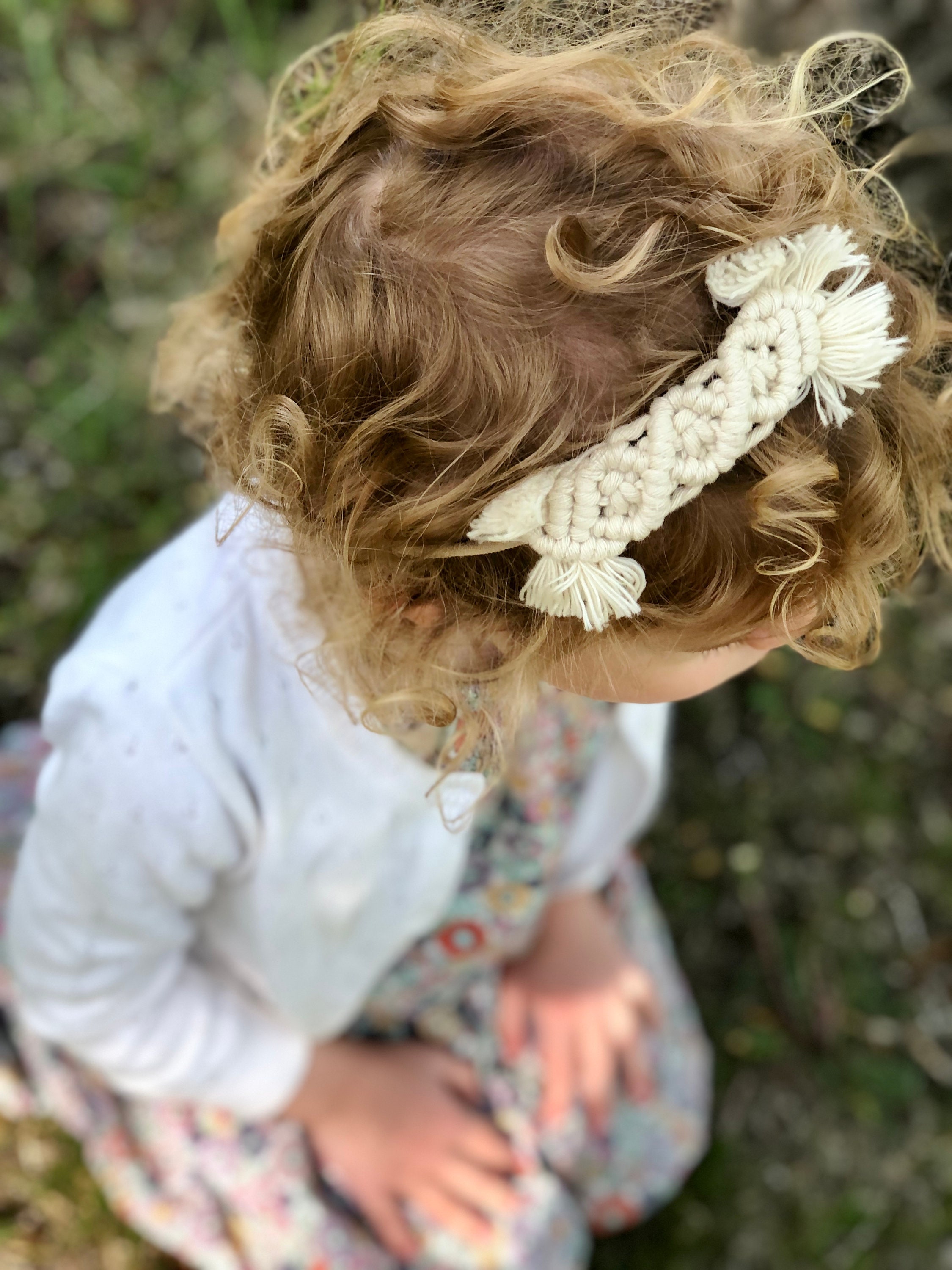 Handmade Macramé Headpiece Baby Girl Macrame Headband, Assorted Colours, Girls Headband, Newborn  main image 2