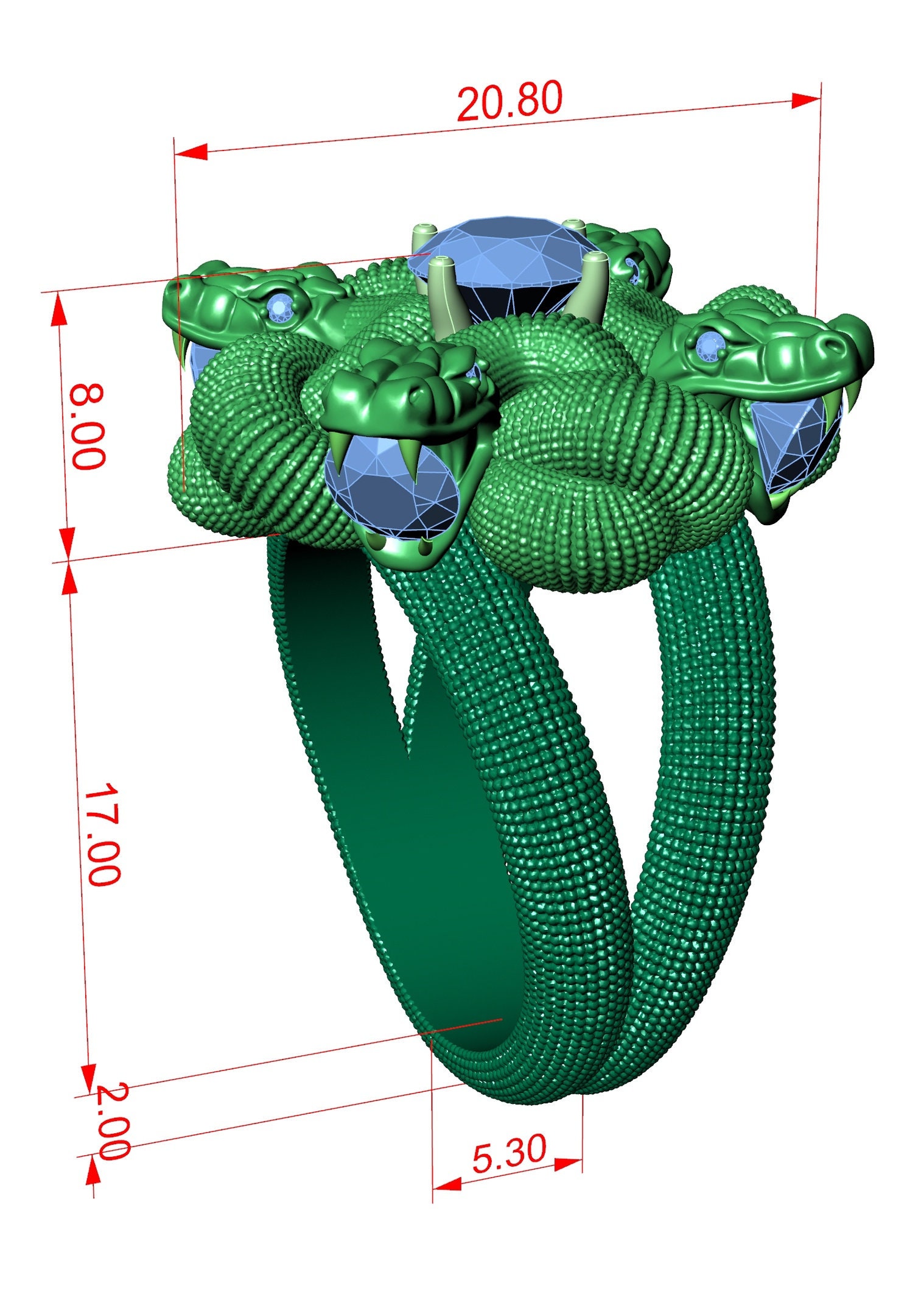 Silver Snake Ring Sterling Silver Four Snakes Ring Snake Etsy