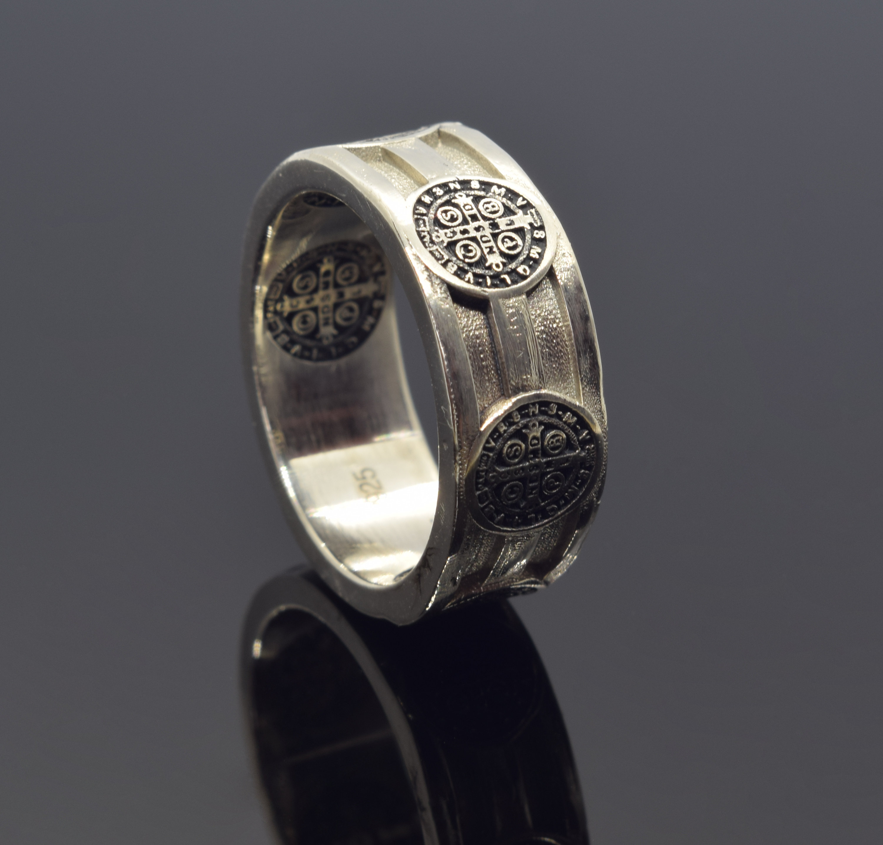 St Benedict Medal Cross Ring, Exorcism Cross Ring, Saint Benedict ...