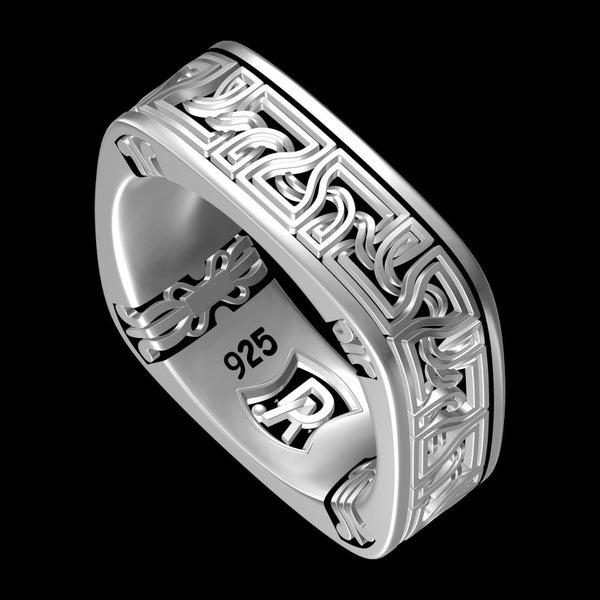 Bande de nœud celtique unique en argent sterling – Bague symbolique élégamment fabriquée à la main et intemporelle