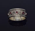 Medieval Silver Ring, Garnet Ring Vintage, Chunky Ring, Armenian Jewelry product logo