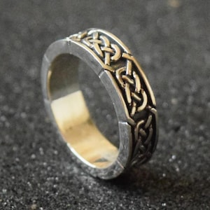 Sterling Silver Celtic Ring, Celtic Wedding Band, Celtic Knot Ring, Norse Jewelry