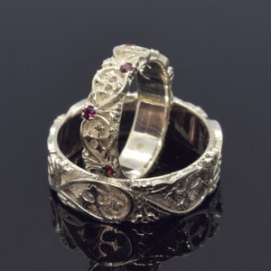 Couple Ring Set, Couple Cross Rings, Wedding Bands, Celtic Wedding Ring