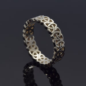 His and Hers Wedding Band, Celtic Trinity Knot Ring, Irish Ring, Promise Ring for Couple