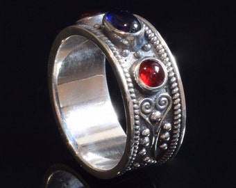 Silver Etruscan Ring, Ancient Greek Jewelry, Byzantine Ring, Constantinople Ring, Silver Constantinople Jewelry, Byzantine Jewelry