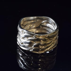 Sterling Silver Dolphin Ring, Ring with Dolphins in Ocean, Animal Ring