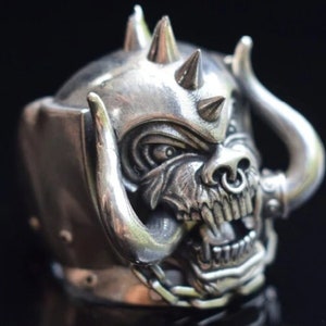 Sterlingzilveren Motorhead Snaggletooth-kettingketting, Motörhead Biker-sieraden