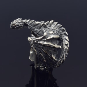 Dragon Silver Ring, Celtic Dragon Ring, Norse Ring, His and Her Rings