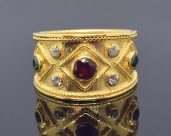 Byzantine Silver Ring, Etruscan Greek Jewelry, Constantinople Ring