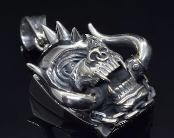 Sterling Silver Motorhead Pendant, Warpig Pendant, Motörhead Necklace, Snaggletooth, Ace of Spade