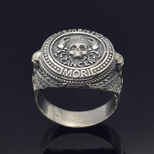 Pierścień Raka, Pierścień Znaku Zodiaku Raka, Pierścień Czaszki Zodiaku, Pierścień Memento Mori Raka, Pierścień Sygnet Czaszki, Pierścień Znaku Raka