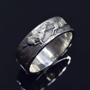 Wolf Ring, Norse Wolfs Band, Wolf Wedding Band, Wolfs Pack Ring, His and Hers Wedding Band