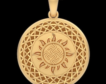 Wikinger Sonnenanhänger mit keltischem Knotenwerk - Ein symbolisches Amulett für Stärke
