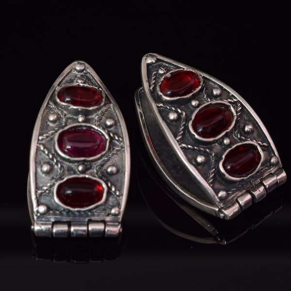Byzantine Earrings Silver, Garnet Earrings, Garnet Silver Earrings, Byzantine Jewelry, Byzantine Silver Earrings, Garnet Silver Earrings