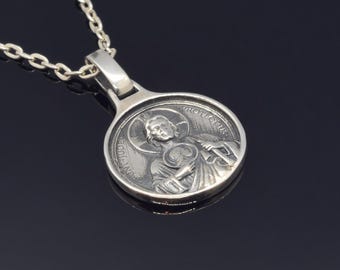 St Jude religiöse Halskette, christlicher Heiliger katholischer Schmuck