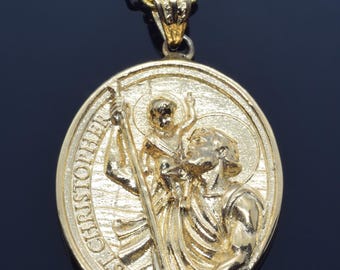 Collier médaille Saint-Christophe, saint patron bijoux religieux