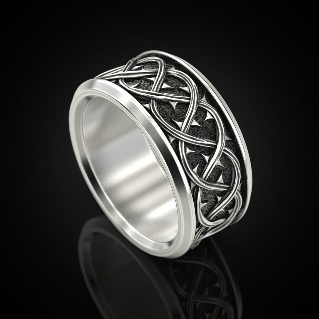 Thorn Crown Silver Ring Band: A Symbol of Enduring Spirit and Nature - Etsy