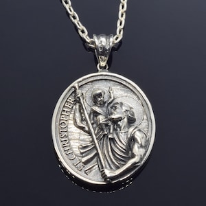 St. Christopher Catholic Necklace, Religious Christian Jewelry