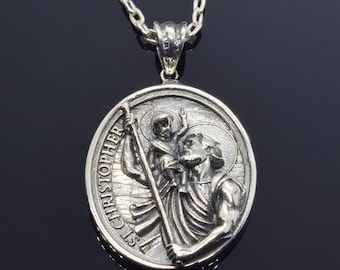 Collier catholique Saint-Christophe, bijoux religieux chrétiens