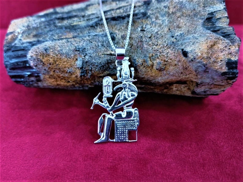 Thoth Jewelry God Thoth Necklace Sterling Silver Amuletic Jewelry
