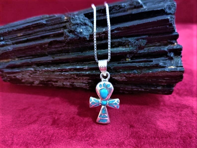 large sterling silver ankh pendant