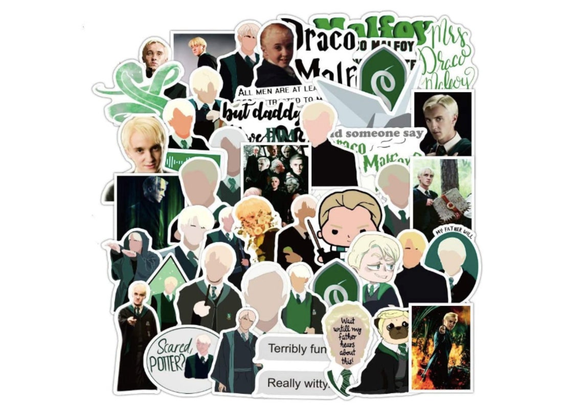 50 Piece Pack of 'Draco Malfoy' Harry Potter Stickers Etsy