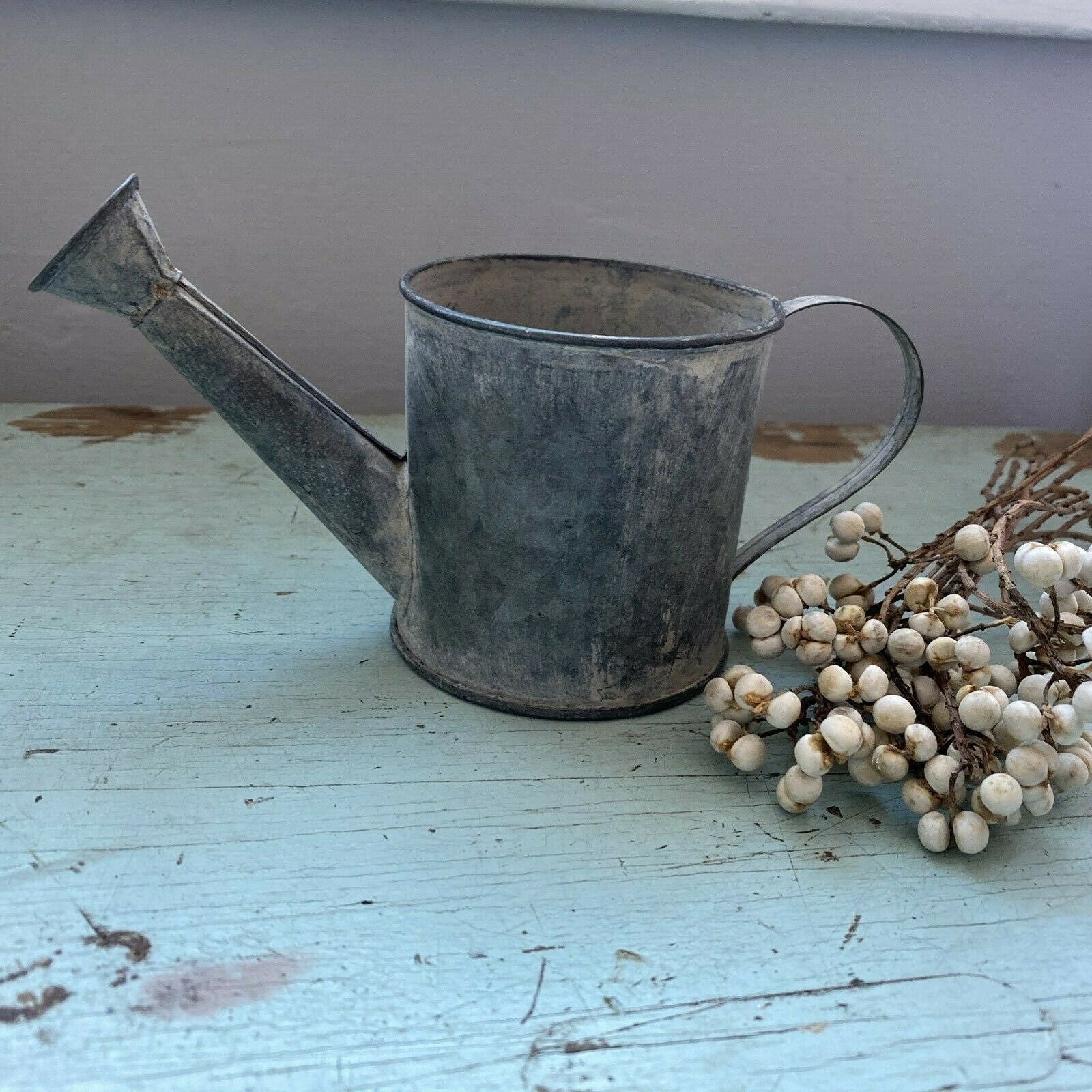 Water Can Galvanized Steel Farmhouse Planter Garden Sprinkling Etsy