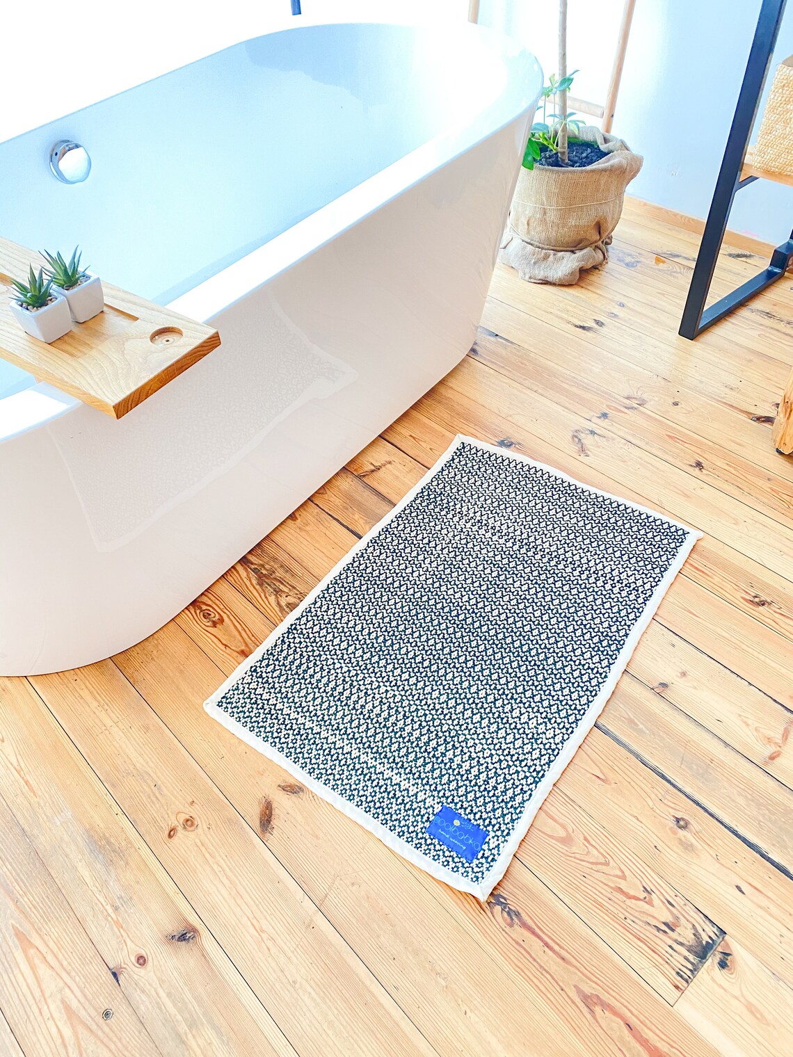 Green boho bath mat small. Green kilim rug minimalist Etsy