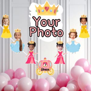 Princess Birthday Party Banner | Princess Party Theme Garland | Princess Banner | Custom Birthday Face Photo Banner | Princess Decorations