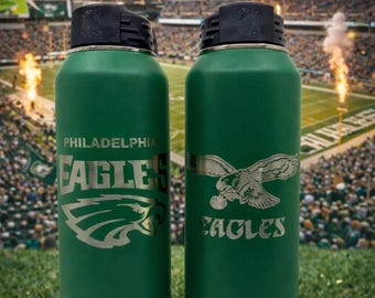 Eagles 32oz Water Bottle | Laser Engraved Stainless Steel Insulated Tumbler | Philly Football Gift