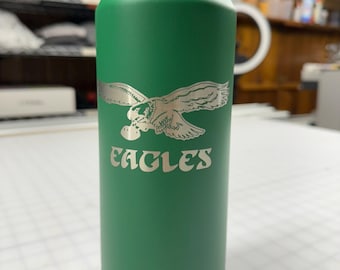 Retro Eagles Water Bottle | Laser Engraved Stainless Steel 32oz Insulated Bottle | Philly Football