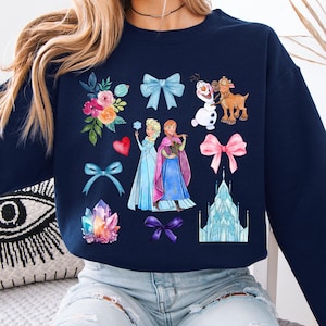 Disney Elsa and Anna T-shirt, Princess Coquette Shirt, Frozen Sweatshirt, Disney Princess Tee, Disneyworld Girls Trip Shirt, Besties Shirt