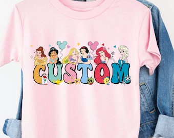 Disney Princess Name T-Shirt, Custom Name Shirt, Rapunzel Tee, Snow White Sweatshirt, Little Mermaid Shirt, Aurora Tee, Girls Trip Shirt