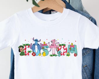 Stitch namn-T-shirt, Disney Stitch familjetröja, Disney anpassad namn-T-shirt, Lilo och Stitch hoodie, Disney vänner-T-shirt, Stitch födelsedagströja