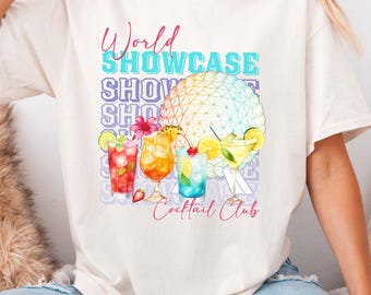 Epcot Drinking Shirt, World Showcase Cocktail Club T-shirt, Drinking Around The World Shirt, Disney World Tour Shirt, Bachelorette Trip Tee