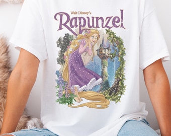 Camiseta de Rapunzel Enredados, camiseta de princesa de Disneyworld para niña, camiseta de princesa Rapunzel, sudadera de princesa Disney, camiseta floral de Rapunzel