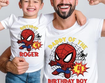 Spiderman Birthday Family T-shirt, Disney Birthday Boy Shirt, Spiderman Birthday Dad Shirt, Spider Mom Birthday Tee, Avengers Birthday Shirt