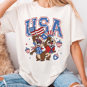 Disney USA Shirt, Chip and Dale 4th of July T-Shirt, Disney Independence Day Shirt, Disneyworld American Flag Shirt, Chip Fourth of July Tee