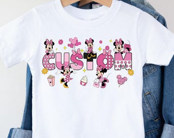 Disney Minnie Sweatshirt, Custom Name Disney Shirt, Birthday Girl Sweater, Magic Kingdom Tshirt, Sister Matching Tee, Toddler Name Shirt