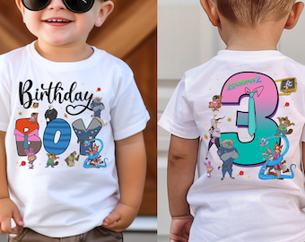 Disney Zootopia Birthday Shirt, Custom Birthday Tshirt, Zootopia Family Matching Birthday Party Shirt, Birthday Boy Tee, Birthday Girl Tee