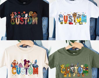 Disney Name T-shirt, Disneyworld Custom Name Shirt, Disney Family Matching Tee, Disney Characters Name Hoodie, Disney Birthday Shirt