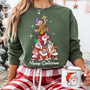 Seven Dwarfs Christmas T-shirt, Disney Merry Christmas Sweatshirt, 7 Dwarfs Christmas Shirt, Snow White Dwarfs Xmas Hoodie